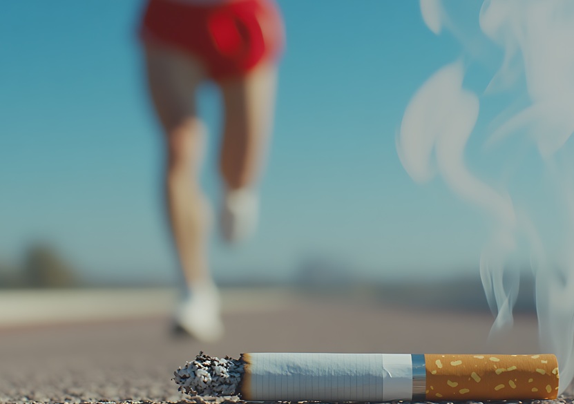 Les jeunes adultes vapotant depuis environ 3 ans ou fumant des cigarettes pr&eacute;sentent une capacit&eacute; d'exercice et une consommation maximale d'oxyg&egrave;ne r&eacute;duites d'environ 15 % (Visuel Adobe Stock 1467361311)