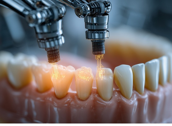 Ce minirobot dentaire intra-oral, MIR (Miniature Intraoral Robot), de la taille d'un bouchon de liège, prépare automatiquement les dents pour la pose de couronnes (Visuel Adobe Stock 1945353273)