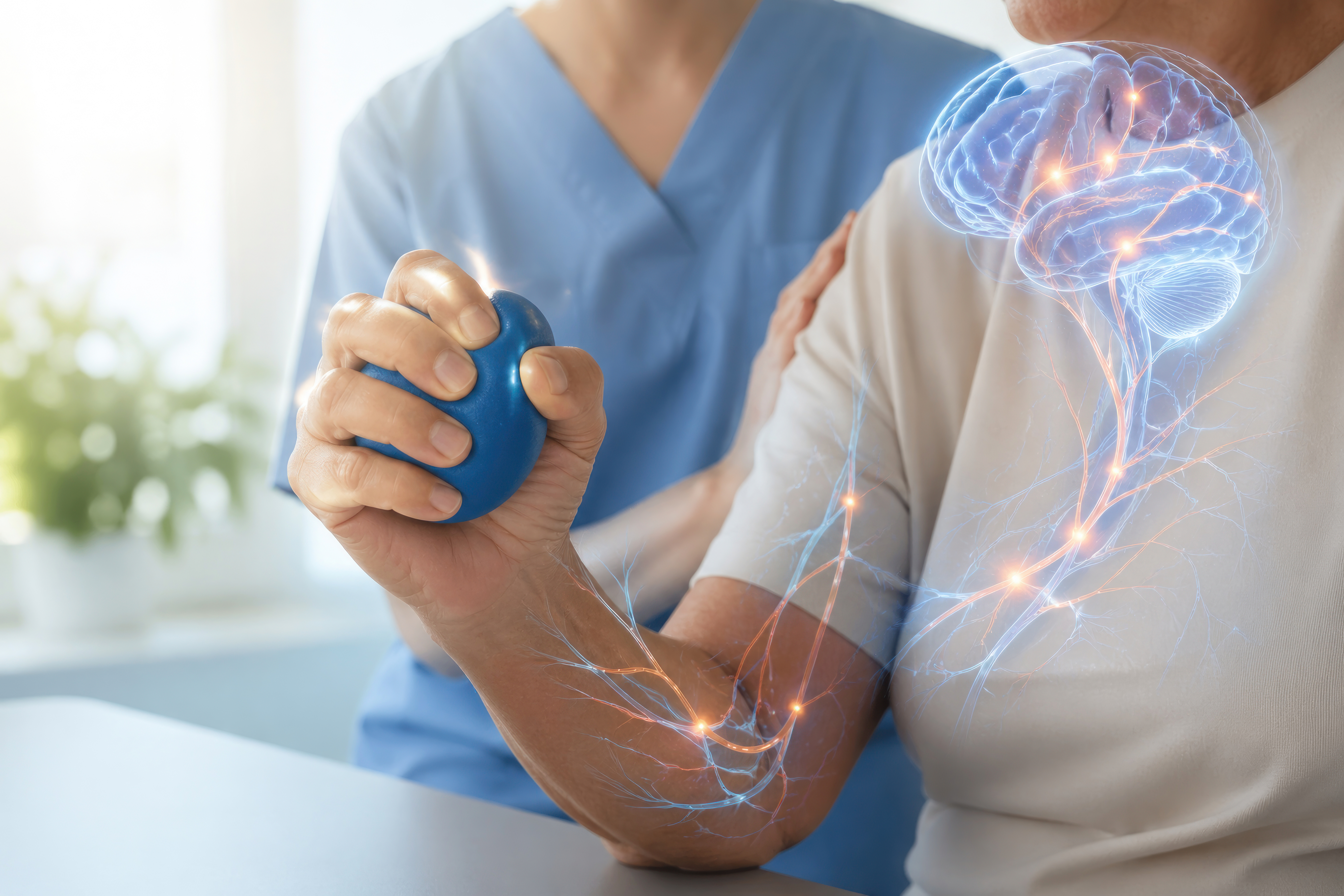 Moins de 1 participant sur 4 hospitalis&eacute; pour un AVC et moins de 1 sur 7 pour un traumatisme cr&acirc;nien sont orient&eacute;s vers un &eacute;tablissement de r&eacute;&eacute;ducation hospitali&egrave;re intensive &agrave; leur sortie (Visuel Adobe Stock 2004277075)