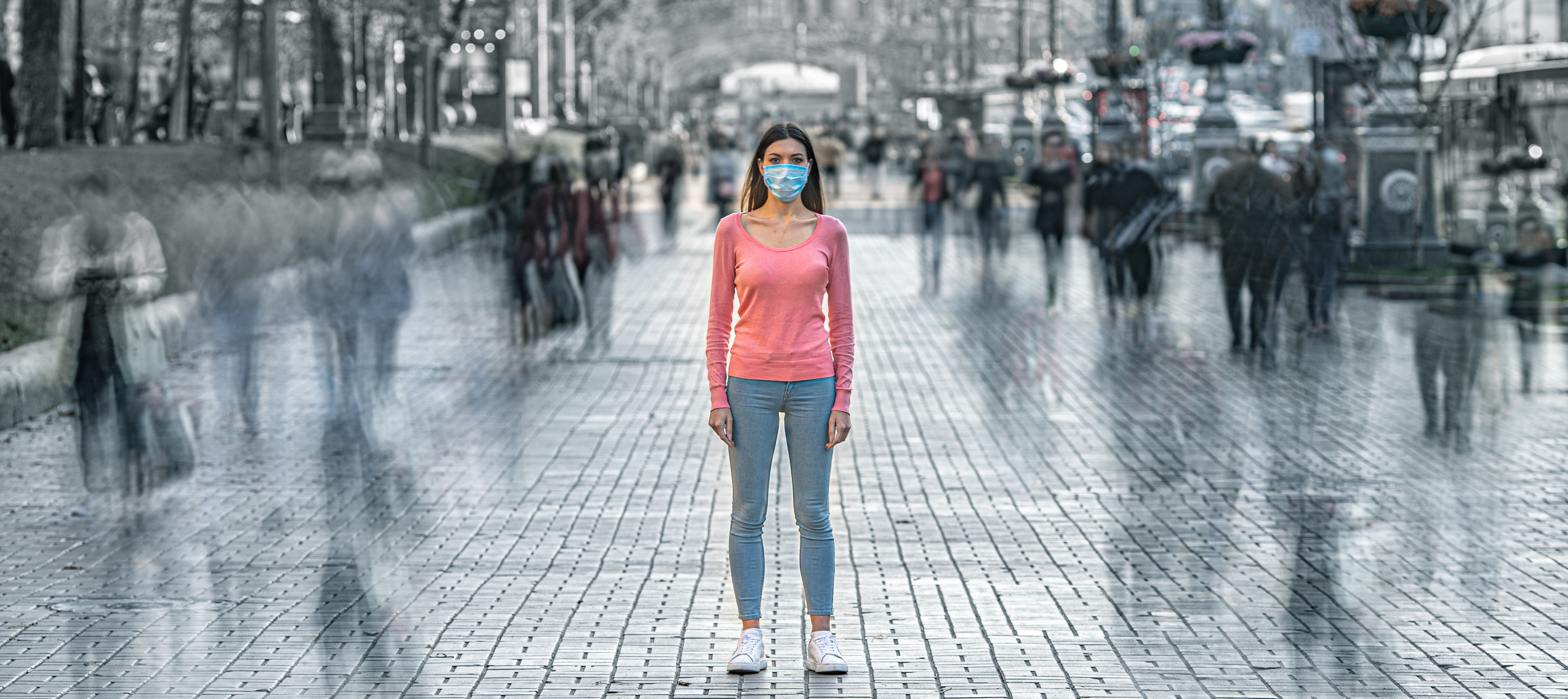 Les masques faciaux réduisent considérablement le risque de propagation de COVID-19, en particulier via les grosses gouttelettes émises avec la parole et la toux (Visuel Adobe Stock 329119752) Les masques faciaux réduisent considérablement le risque de propagation de COVID-19, en particulier via les grosses gouttelettes émises avec la parole et la toux (Visuel Adobe Stock 329119752)