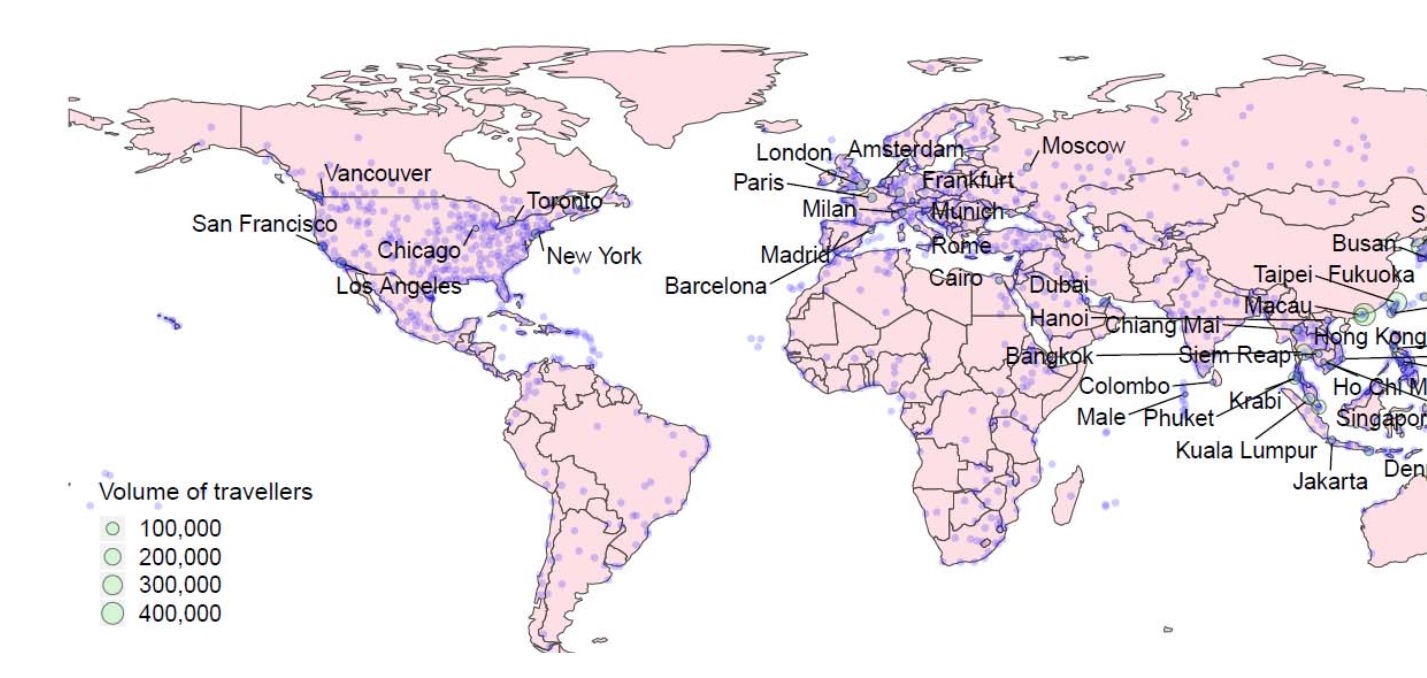 18 villes de Chine continentale et 30 grandes villes internationales apparaissent particulièrement menacées sur la prochaine période de 3 mois.