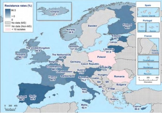 La montée des résistances est continue en Europe