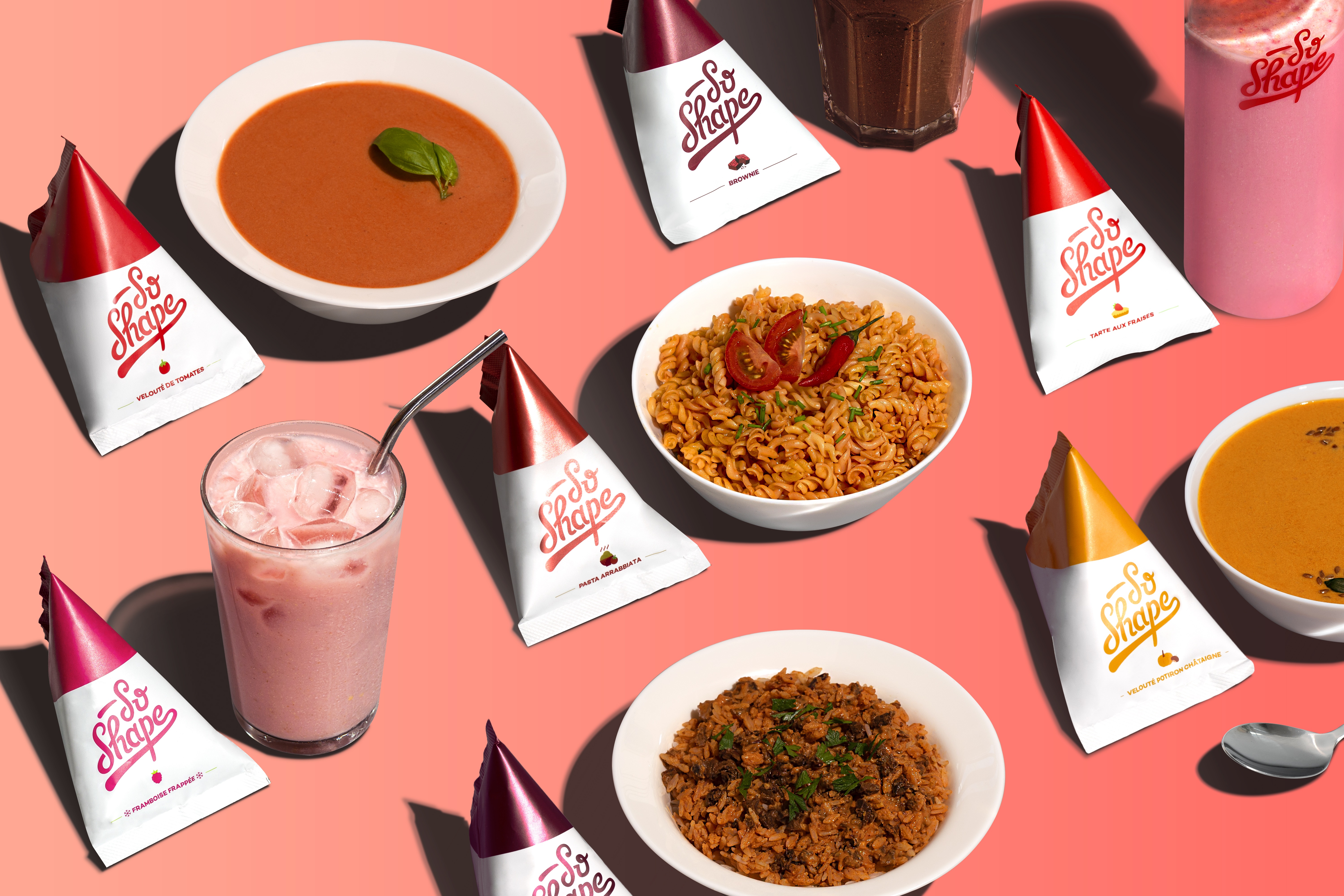 Les produits So Shape sont 100% Made in France, Nutri-Score A et végétariens pour l'entièreté de la gamme et vegans pour certains (Visuel So Shape) Les produits So Shape sont 100% Made in France, Nutri-Score A et végétariens pour l'entièreté de la gamme et vegans pour certains (Visuel So Shape)