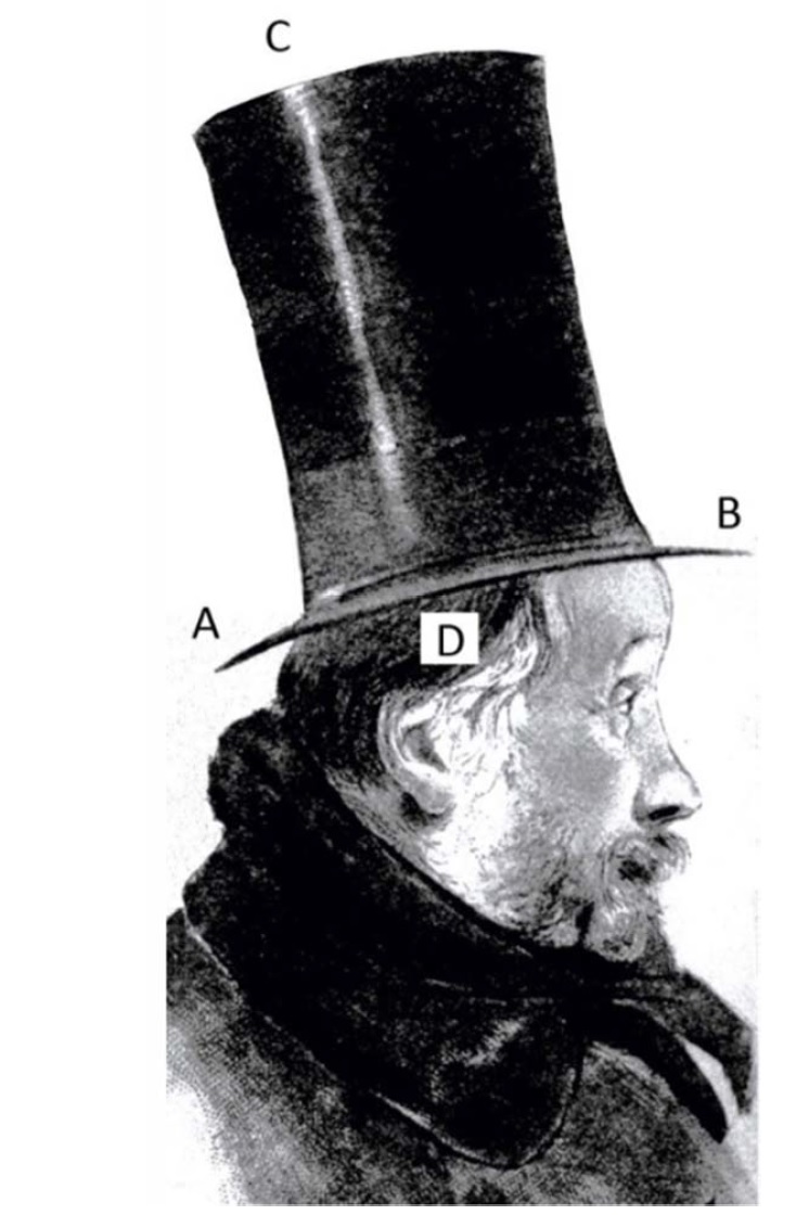 Dans cette illusion de Fick, contrairement à notre impression, le chapeau est aussi large que haut.