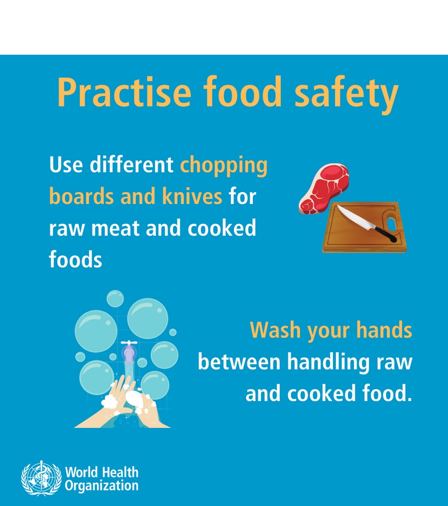 L'OMS a émis des recommandations de précaution, notamment des conseils sur le respect des bonnes pratiques d'hygiène lors de la manipulation et de la préparation des aliments L'OMS a émis des recommandations de précaution, notamment des conseils sur le respect des bonnes pratiques d'hygiène lors de la manipulation et de la préparation des aliments