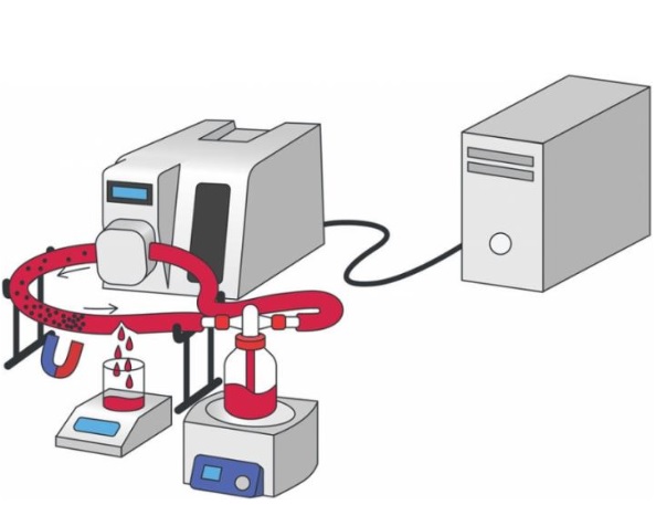 L'efficacité est testée sur des échantillons de plasma sanguin humain et ce modèle de vaisseau sanguin endommagé L'efficacité est testée sur des échantillons de plasma sanguin humain et ce modèle de vaisseau sanguin endommagé