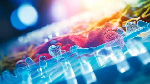 L'étude décrypte comment la capside du VIH, tel un transporteur, pénètre en douce dans la barrière gélatineuse d’un pore nucléaire, afin de faire passer le génome du virus à travers cette ligne de défense jusqu'au noyau cellulaire (Visuel Adobe Stock 624645864) L'étude décrypte comment la capside du VIH, tel un transporteur, pénètre en douce dans la barrière gélatineuse d’un pore nucléaire, afin de faire passer le génome du virus à travers cette ligne de défense jusqu'au noyau cellulaire (Visuel Adobe Stock 624645864)
