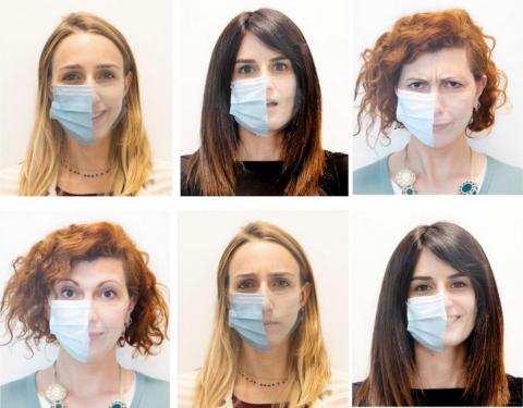 Les chercheurs de l'IIT ont préparé un quiz basé des images de personnes avec et sans masque facial (Visuel L.Taverna/IIT-Istituto Italiano di Tecnologia)