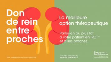 Agir collectivement pour sensibiliser sur le don de rein à un proche contribue à mieux faire accepter cette alternative thérapeutique au grand public (Visuel Agence de la Biomédecine)