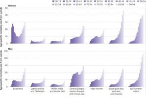 Les taux de mortalité par suicide normalisés selon l'âge ont diminué depuis 1990, mais le suicide reste un facteur majeur de mortalité dans le monde. 